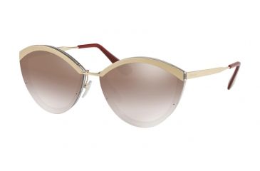 Image of Prada PR07US Sunglasses KNG4O0-64 - Sand Pale Gold/light Brown Frame, Gradient Brown Mirror Silver Lenses