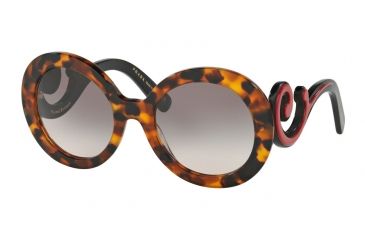 Image of Prada PR08TS Sunglasses VAH4K0-55 - Spotted Havana Frame, Pink Gradient Grey Lenses