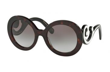 Image of Prada PR08TSF Sunglasses 2AU0A7-55 - Havana Frame, Grey Gradient Lenses