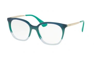 Image of Prada PR11TV Single Vision Prescription Eyeglasses VX61O1-53 - Gradient Green Frame