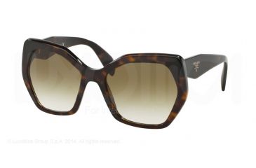 Image of Prada PR16RS Sunglasses 2AU4M0-56 - Havana Frame, Brown/Green Gradient Lenses