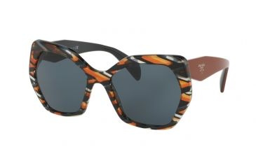 Image of Prada PR16RS Sunglasses VAN9K1-56 - Sheaves Grey Orange Frame, Grey Lenses