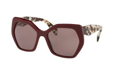 Image of Prada PR16RS Sunglasses VIY6X1-56 - Bordeaux Frame, Purple Brown Lenses