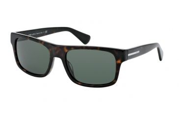 Image of Prada PR18PS Sunglasses 2AU0B2-59 - Havanaa Frame, Green Lenses