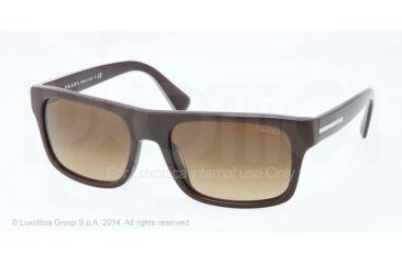 Image of Prada PR18PS Sunglasses DHO2H0-56 - Dark Brown Frame, Light Brown Gradient Lenses