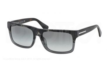 Image of Prada PR18PS Sunglasses RO32D0-56 - Spotted Black/matte Grey Frame, Light Grey Grad Dark Grey Lenses