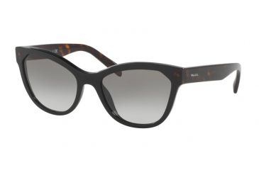 Image of Prada PR21SS Sunglasses 1AB0A7-56 - Black Frame, Grey Gradient Lenses