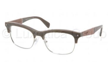 Image of Prada PR22OV Single Vision Prescription Eyeglasses JAB1O1-5419 - Wood Olive Green Frame, Demo Lens Lenses