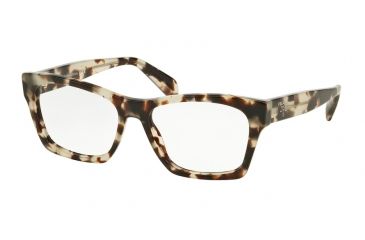Image of Prada PR22SV Single Vision Prescription Eyeglasses UAO1O1-52 - Spotted Opal Brown Frame