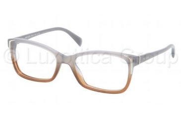 Image of Prada PR23OV Bifocal Prescription Eyeglasses MAY1O1-5217 - Gray Gradient Brown Frame, Demo Lens Lenses