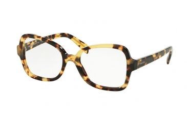 Image of Prada PR25SVF Single Vision Prescription Eyeglasses 7S01O1-53 - Medium Havana Frame
