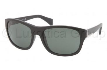 Image of Prada PR29NS Sunglasses 1BO3O1-5818 - Matte Black Frame, Gray Green Lenses