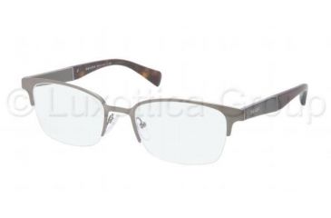 Image of Prada PR50PV Progressive Prescription Eyeglasses LAI1O1-5319 - Brushed Gunmetal Frame