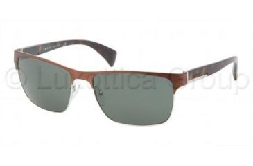 Image of Prada PR51OS Progressive Prescription Sunglasses PR51OS-GAP3O1-5817 - Lens Diameter 58 mm, Frame Color Brown Demi Shiny