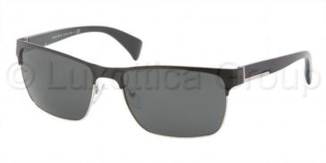 Image of Prada PR51OS Progressive Prescription Sunglasses PR51OS-GAQ1A1-5817 - Lens Diameter 58 mm, Frame Color Black Silver