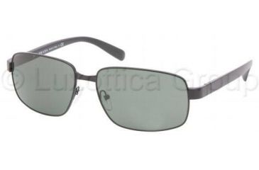 Image of Prada PR52NS Sunglasses 1BO3O1-6116 - Demi Matte Black Frame, Crystal Green Lenses, 61mm Lens Diameter