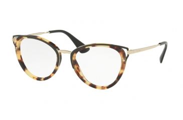Image of Prada PR53UVF Single Vision Prescription Eyeglasses 7S01O1-52 - Medium Havana Frame