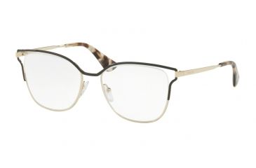 Image of Prada PR54UV Eyeglass Frames QE31O1-51 - Black/pale Gold Frame