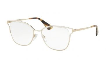 Image of Prada PR54UV Eyeglass Frames SL41O1-51 - Ivory/Pale Gold Frame