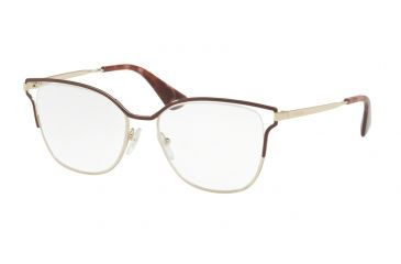 Image of Prada PR54UV Eyeglass Frames VY31O1-53 - Bordeaux/pale Gold Frame