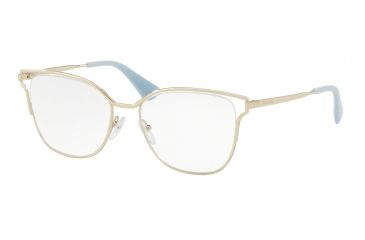 Image of Prada PR54UV Eyeglass Frames ZVN1O1-51 - Pale Gold Frame