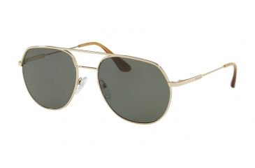 Image of Prada PR55US Sunglasses ZVN198-57 - Pale Gold Frame, Polar Green Lenses