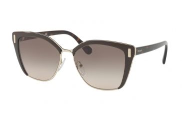 Image of Prada PR56TS Sunglasses DHO3D0-57 - Brown/Pale Gold Frame, Brown Gradient Lenses