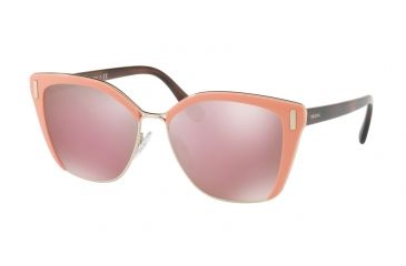 Image of Prada PR56TS Sunglasses VHQ4M2-57 - Pink/Pale Gold Frame, Pink Mirror Gold Lenses