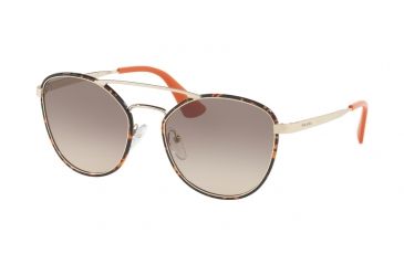 Image of Prada PR63TS Sunglasses 2AU3D0-55 - Havana Frame, Light Brown Grad Light Grey Lenses