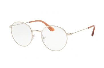 Image of Prada PR64TV Single Vision Prescription Eyeglasses ZVN1O1-48 - Pale Gold Frame