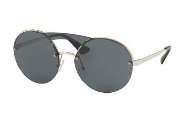 Image of Prada PR65TS Sunglasses 1BC5S0-36 - Silver Frame, Grey Lenses