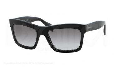 Image of PRADA LOGO PR25QS Sunglasses 1AB0A7-56 - Black Frame, Grey Gradient Lenses
