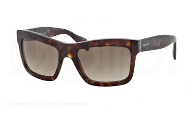 Image of PRADA LOGO PR25QS Sunglasses 2AU3D0-56 - Havana Frame, Light Brown Grad Light Grey Lenses