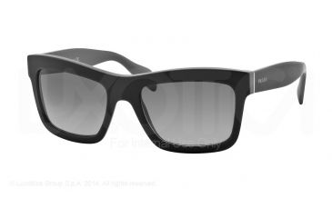 Image of PRADA LOGO PR25QS Sunglasses TKG3M1-56 - Matte Grey/matte Opal Grey Frame, Grey Gradient Lenses