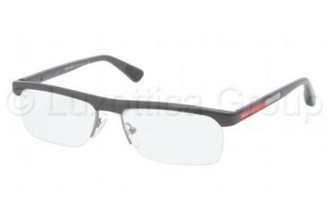 Image of Prada PS04CV Progressive Prescription Eyeglasses JAO1O1-5316 - Dark Gray Demi Shiny Frame, Demo Lens Lenses