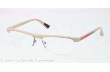 Image of Prada PS04CV Progressive Prescription Eyeglasses OAG1O1-55 - Beige Demi Shiny Frame