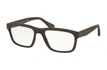 Image of Prada PS07GV Bifocal Prescription Eyeglasses UB01O1-53 - Brown Rubber Frame