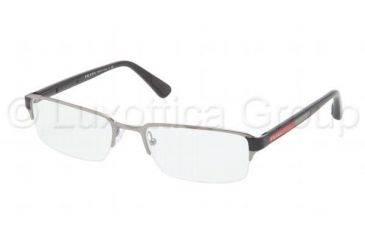 Image of Prada PS51DV Progressive Prescription Eyeglasses 5AV1O1-5219 - Gunmetal Frame