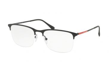 Image of Prada PS54IV Single Vision Prescription Eyeglasses, 53mm, Black Rubber, PS54IV-DG01O1-53-SV