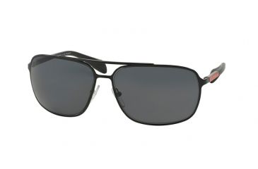 Image of Prada PS54OS Sunglasses 1BO5Z1-64 - Demi-shiny Black