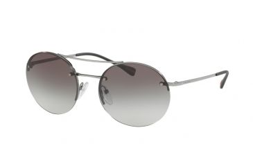 Image of Prada PS54RS Sunglasses 1BC0A7-56 - Silver Frame, Grey Gradient Lenses