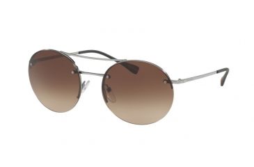 Image of Prada PS54RS Sunglasses 5AV6S1-56 - Gunmetal Frame, Brown Gradient Lenses