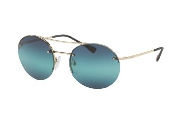 Image of Prada PS54RS Sunglasses ZVN5T2-56 - Pale Gold Frame, Blue Gradient Lenses