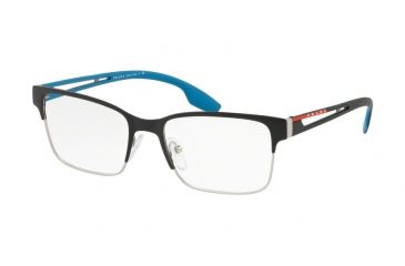 Image of Prada PS55IV Progressive Prescription Eyeglasses, 53mm, Matte Black/Matte Silver, PS55IV-YTI1O1-53-PRO