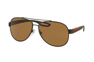 Image of Prada PS55QS Single Vision Prescription Sunglasses PS55QS-UEA5Y1-62 - Lens Diameter 62 mm, Frame Color Brown Rubber
