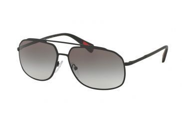 Image of Prada PS56RS Sunglasses DG00A7-60 - Black Rubber Frame, Grey Gradient Lenses