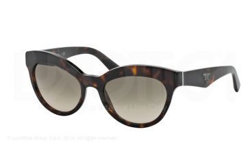 Image of Prada TRIANGLE PR23QS Sunglasses 2AU3D0-53 - Havana Frame, Light Brown Grad Light Grey Lenses