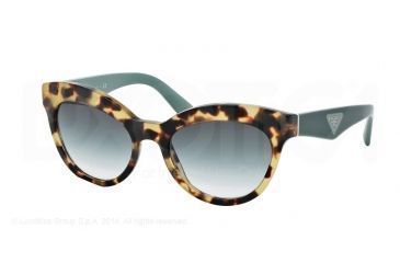 Image of Prada TRIANGLE PR23QS Sunglasses 7S01E0-53 - Medium Havana Frame, Green Gradient Lenses