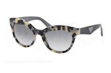 Image of Prada TRIANGLE PR23QS Sunglasses KAD3M1-53 - White Havana Frame, Grey Gradient Lenses