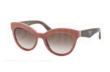 Image of Prada TRIANGLE PR23QS Sunglasses TFS0A6-53 - Opal Pink/pink Frame, Brown Gradient Lenses